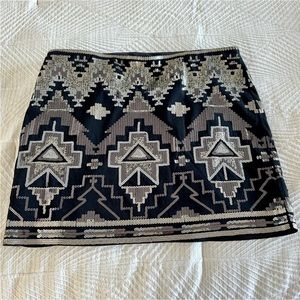 Express Sparkly Gold Sequin Skirt